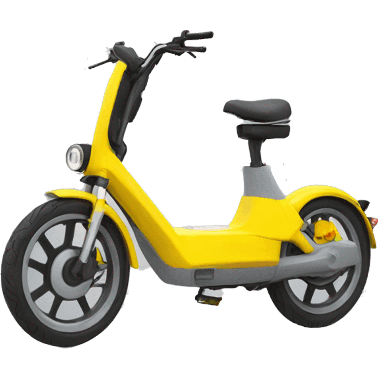 Yellow Electric bike e-scooter with grey footing emoji