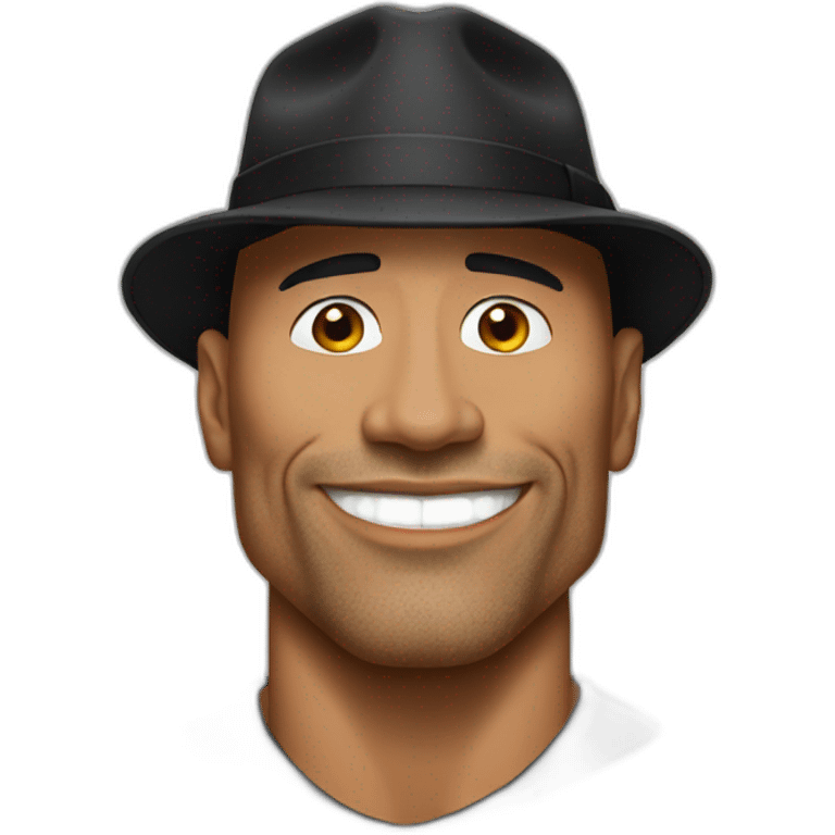 The rock with hat emoji