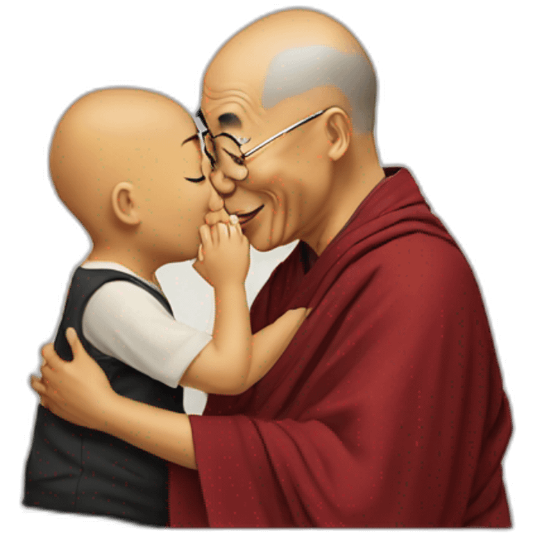 Dalai lama kiss child emoji