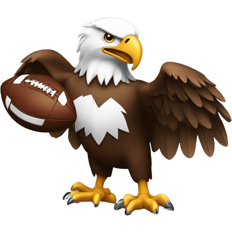 Eagle clutching a football with a W on it emoji