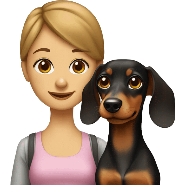 dachshund with a girl emoji