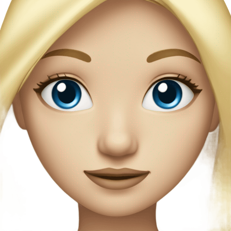 blonde girl with blue eyes and  long lashes emoji