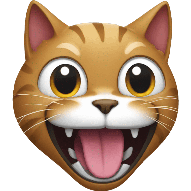 cat with a big mouth screaming emoji