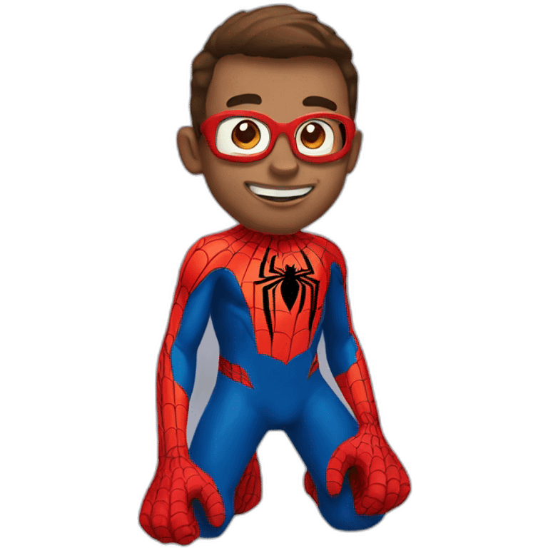 Un singe qui fait un chèque a spiderman emoji