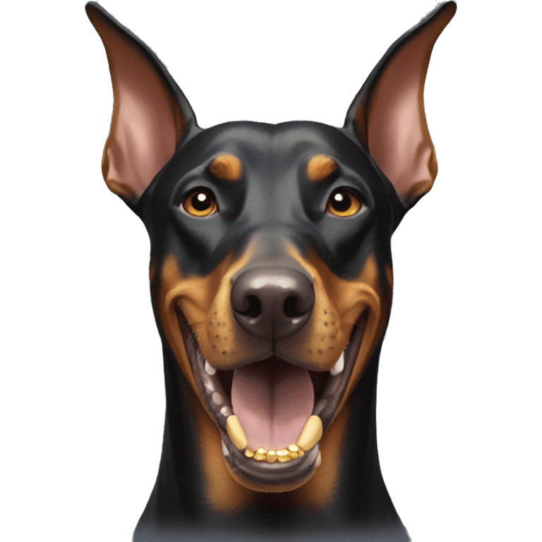 doberman with gold teeth  emoji