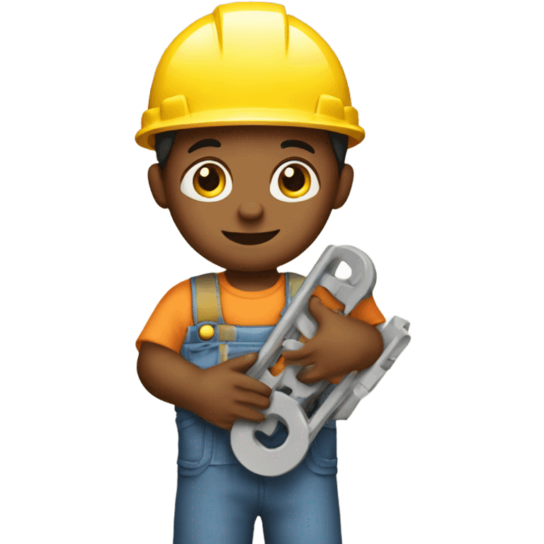 a child with a construction set in his hands emoji