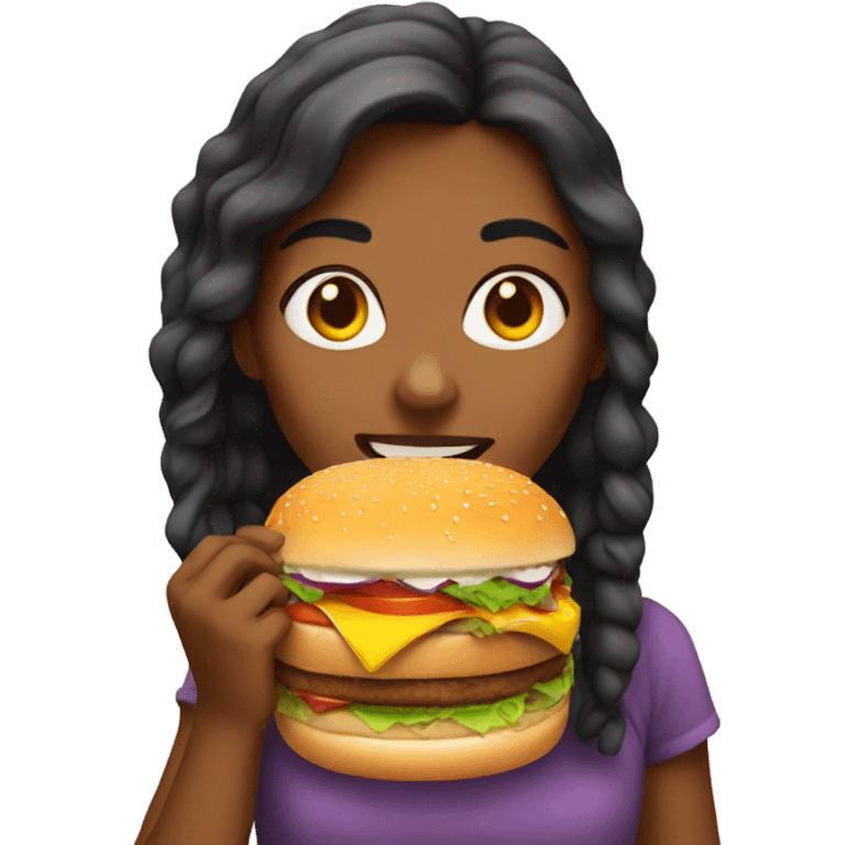 Girl eating burger emoji