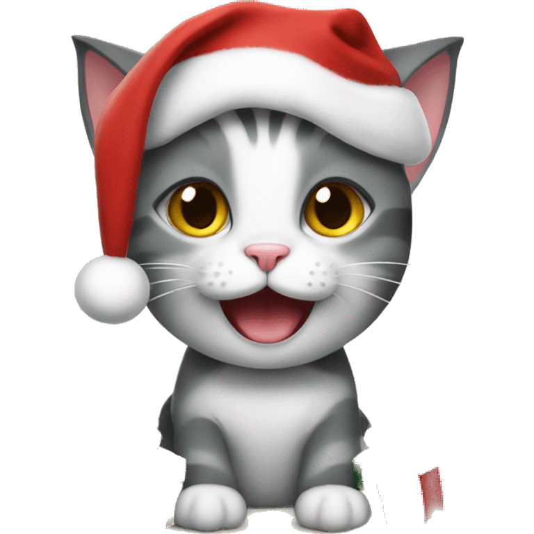 a cat celebrating christmas emoji