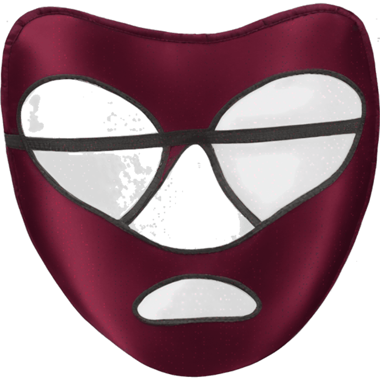 Bordeaux red silk eye mask emoji