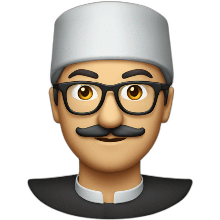 ottoman pasha wearing glasses and fez emoji