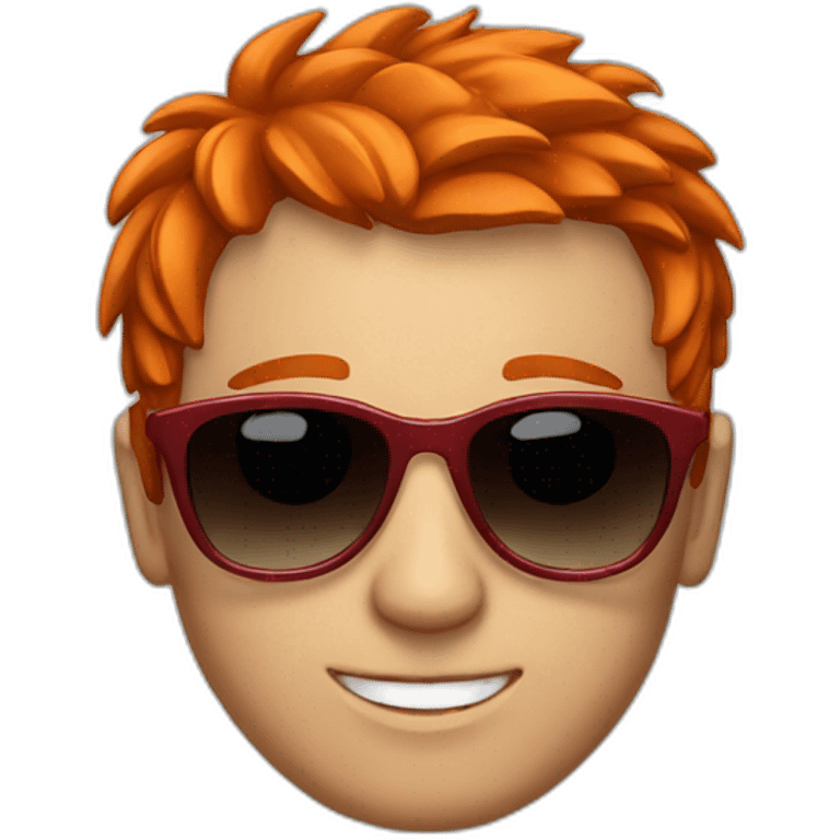 Man have red hair an wear a sun glasses  emoji