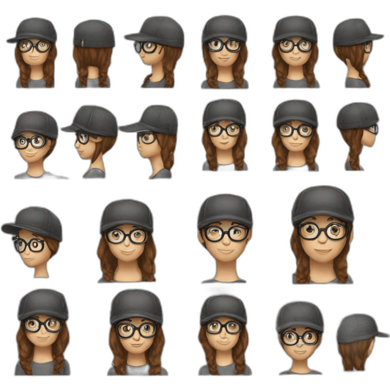 Mec cheveux long lunettes casquette  emoji