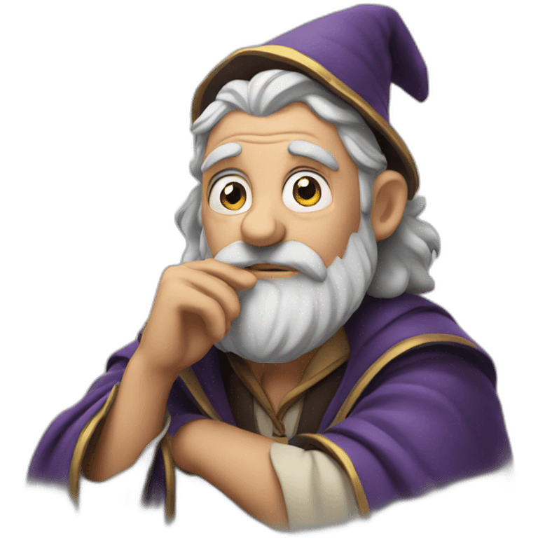 wizard with hand on chin emoji