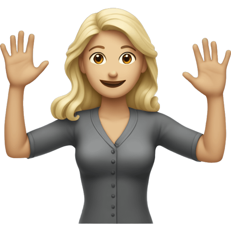 Woman wave hand  emoji