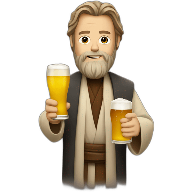 obiwan holding a beer and a macbook emoji