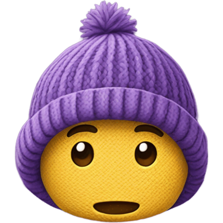 Purple knitted hat emoji