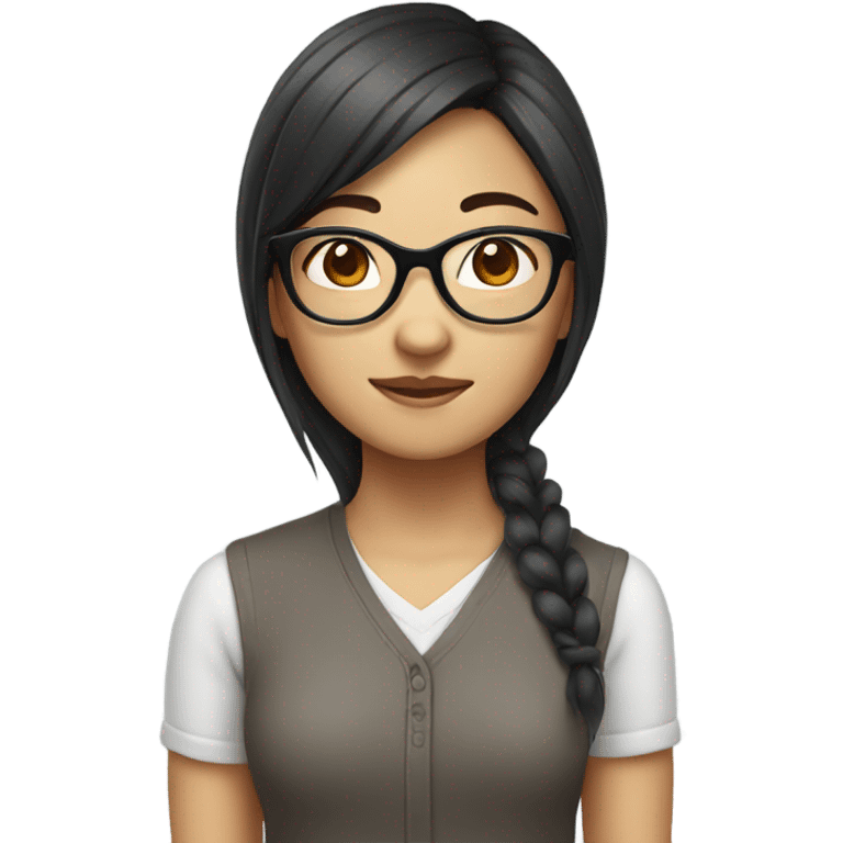 asian girl with glasses emoji