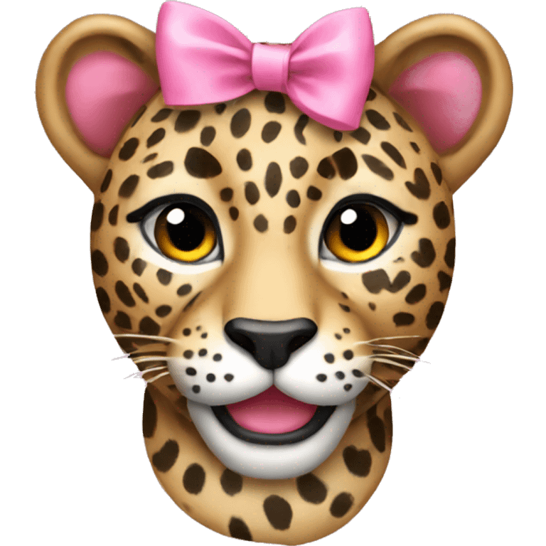 Leopard with pink bow emoji