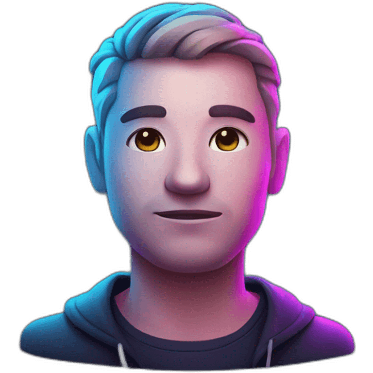 the head of a web developer in neon style emoji