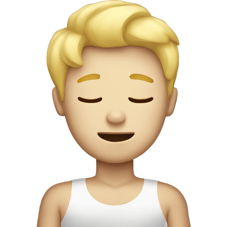 blond boy sleep  bed emoji