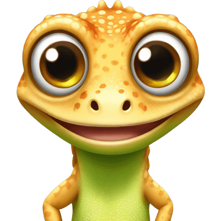 Gecko with big eyes, cute emoji