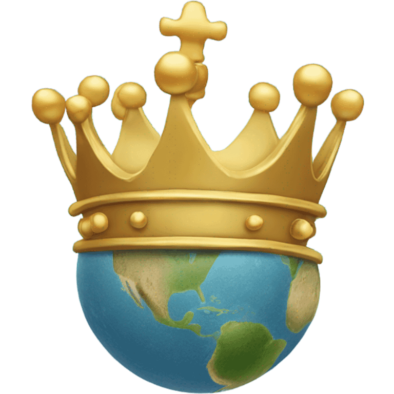 a crown on top of the globe emoji