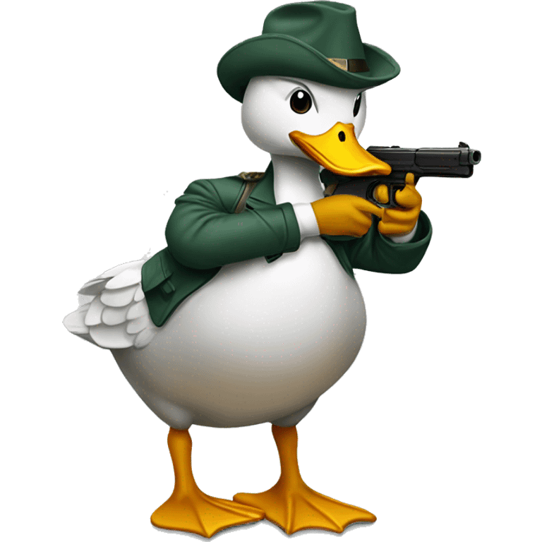 Duck with a gun emoji