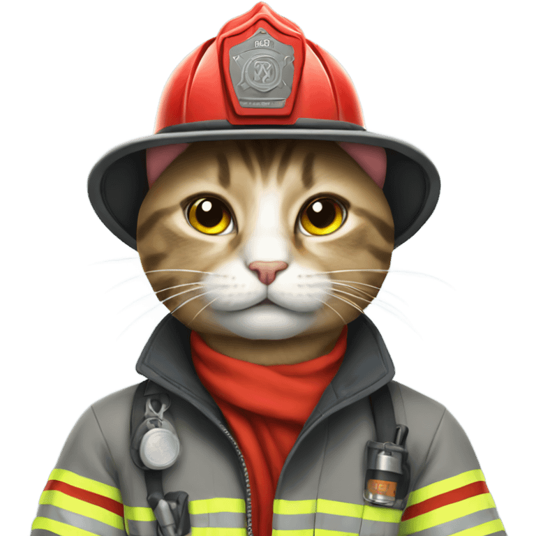 Cat as firefighter emoji