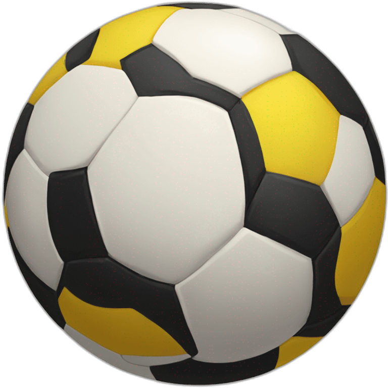 Black yellow soccer ball emoji