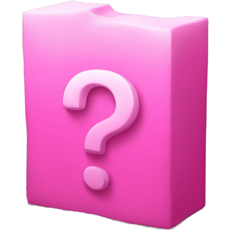 Pink interrogative mark in 3d emoji