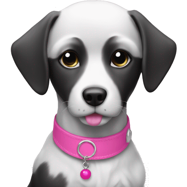 Dog black and white with pink Accessoires  emoji