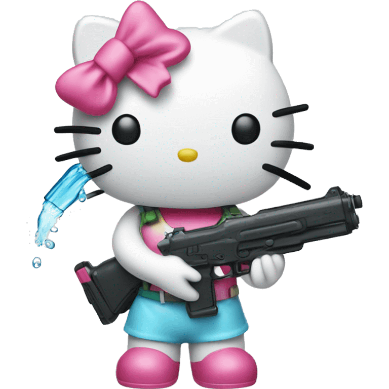 Hello-kitty hello-kitty with a water gun emoji