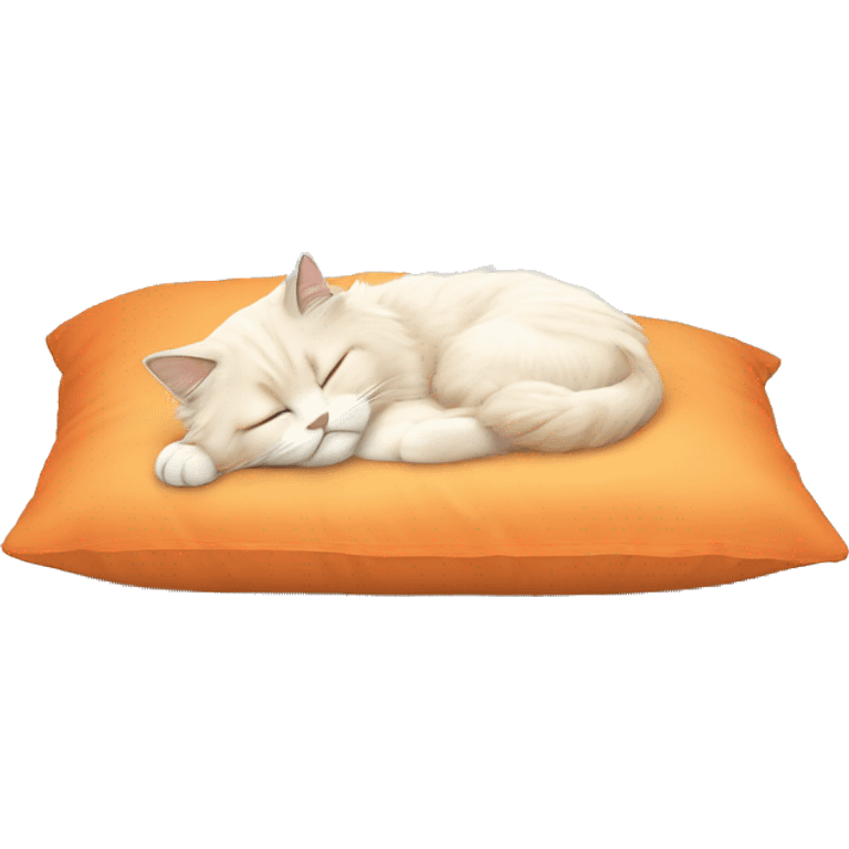 cream and orange ragdoll cat sleeping on a pillow emoji