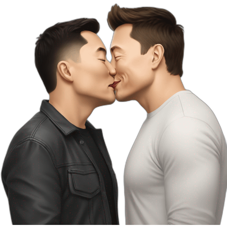 elon musk kissing garry tan emoji