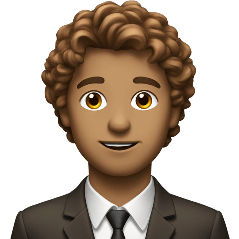 Young man with brown sweeping hair accountant emoji