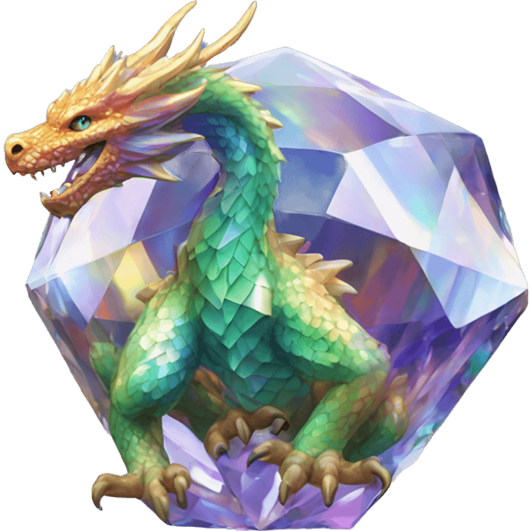 56-carat iridescent diamond crystal dragon emoji