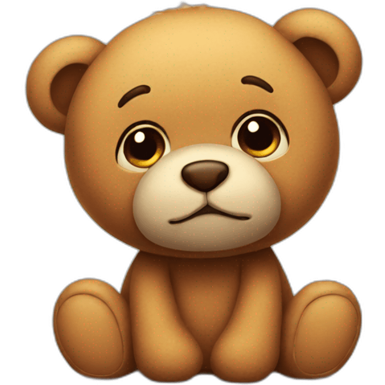 Sad cute teddy emoji