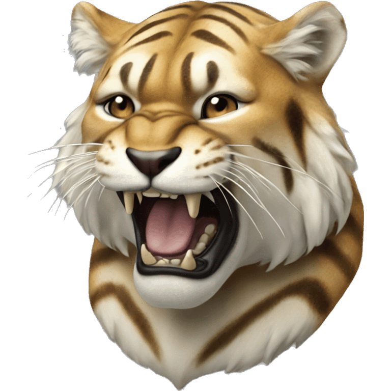 Hyper realistic sabertooth tiger  emoji