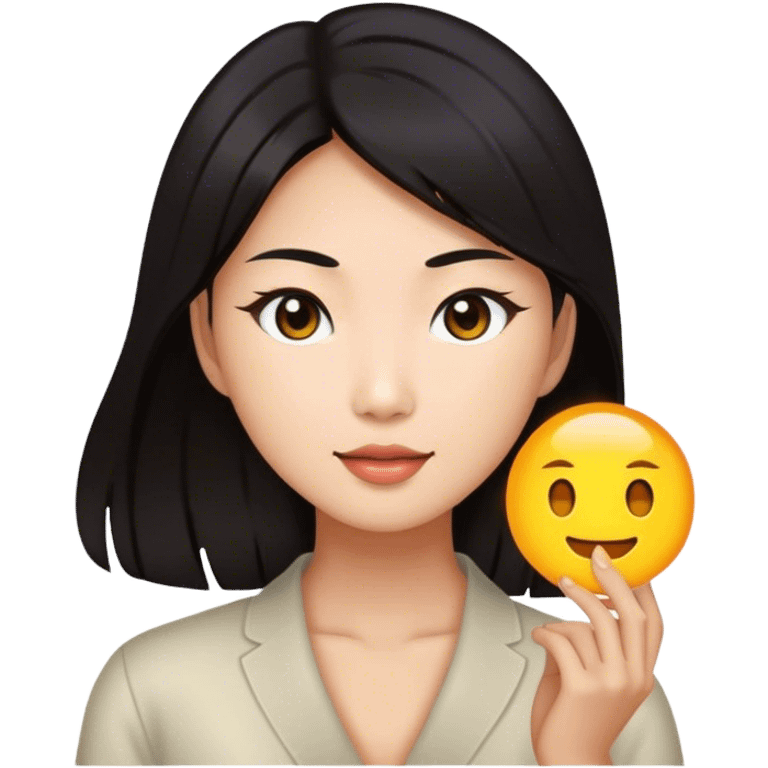 skin care girl Asian woman with dark hair emoji