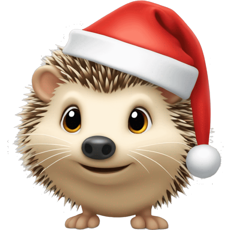 hedgehog in Santa’s hat emoji