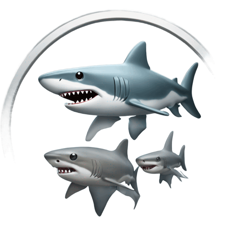 silver coins with shark inside emoji