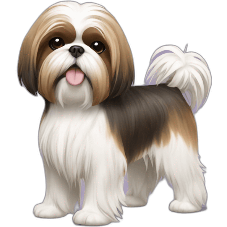 Dog Shih Tzu with long hairs full-body emoji