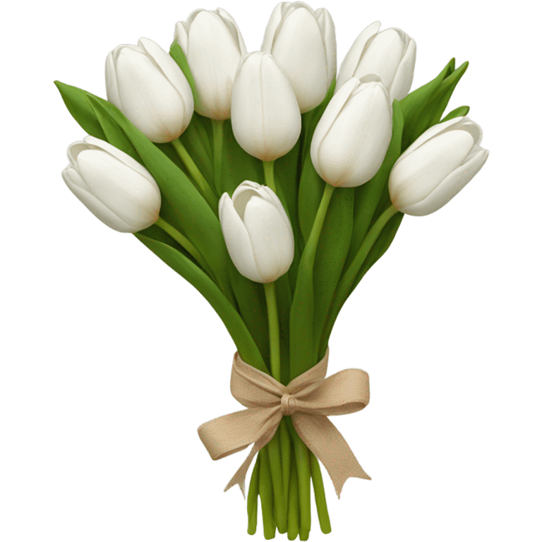 white tulip bouquet  emoji