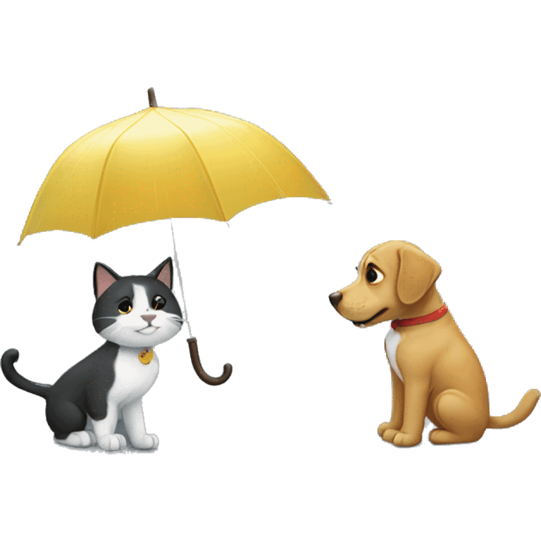 cats and dogs rain emoji