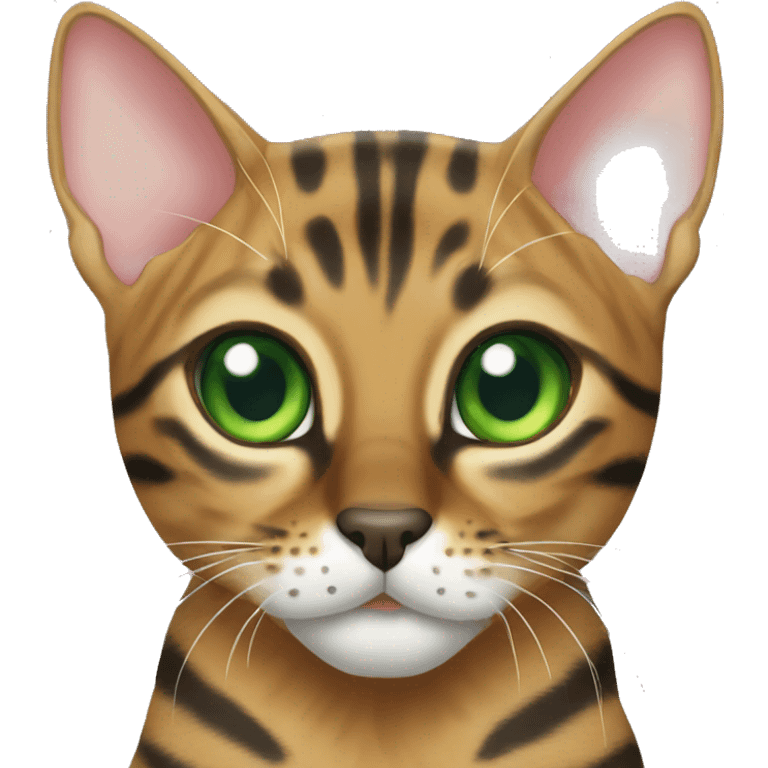 Bengal cat with green eyes emoji