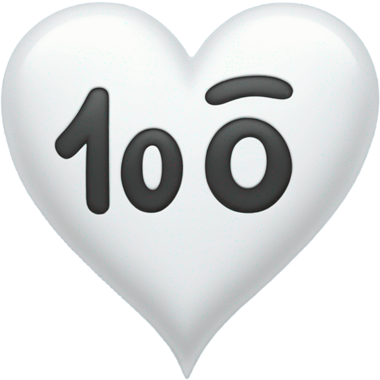 White and blue heart with 1000 written on it emoji