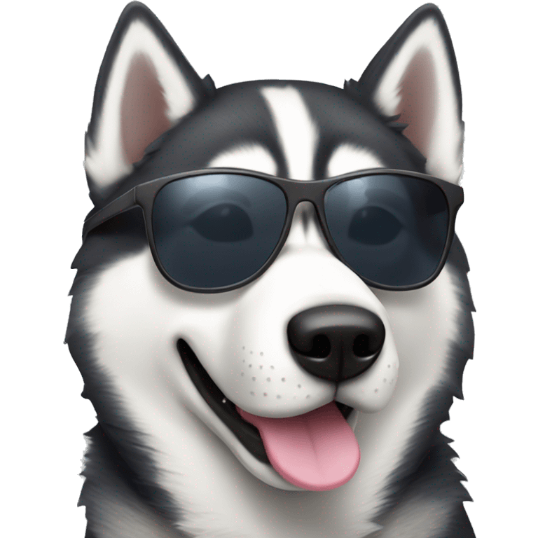 Husky with sunglasses emoji