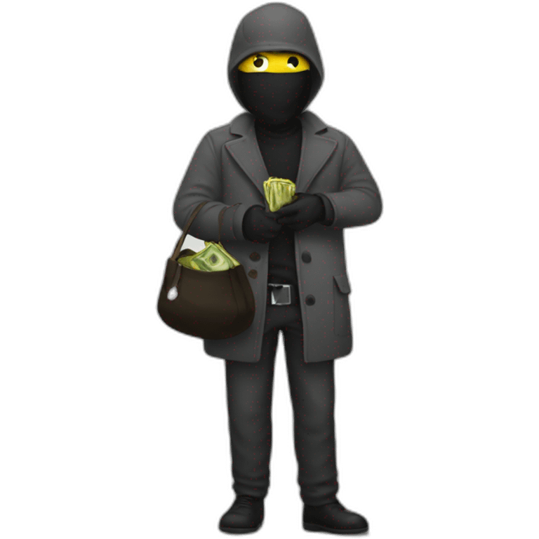 Bank robber with a bag of money emoji