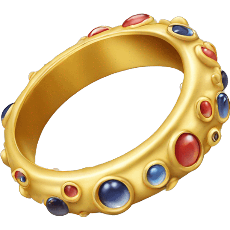 very thin gold ring studded with eyeballs emoji