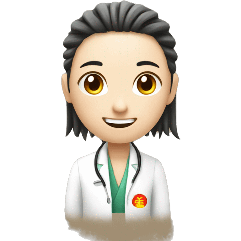 chiropractic and traditional chinese medicine - fusion concept. include chinese characters 正骨 emoji